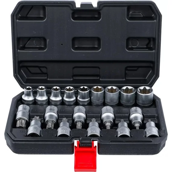 BGS 1/2" dugókulcs készlet TORX (T20-T70) és E-TORX (E10-E24) 19 db-os